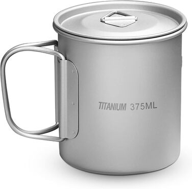 Надлегка титанова кружка Aramox, легка портативна чашка для води, складна кружка для кави/чаю об&39ємом 375 мл для кемпінгу на свіжому повітрі
