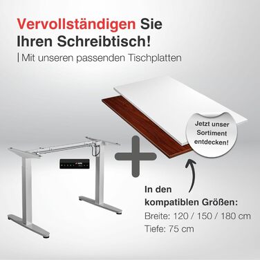 Електричний каркас столу з регулюванням висоти ergoEASY 100-160 см чорного кольору Каркас столу з регулюванням висоти, двигуном та функцією пам&39яті, білий