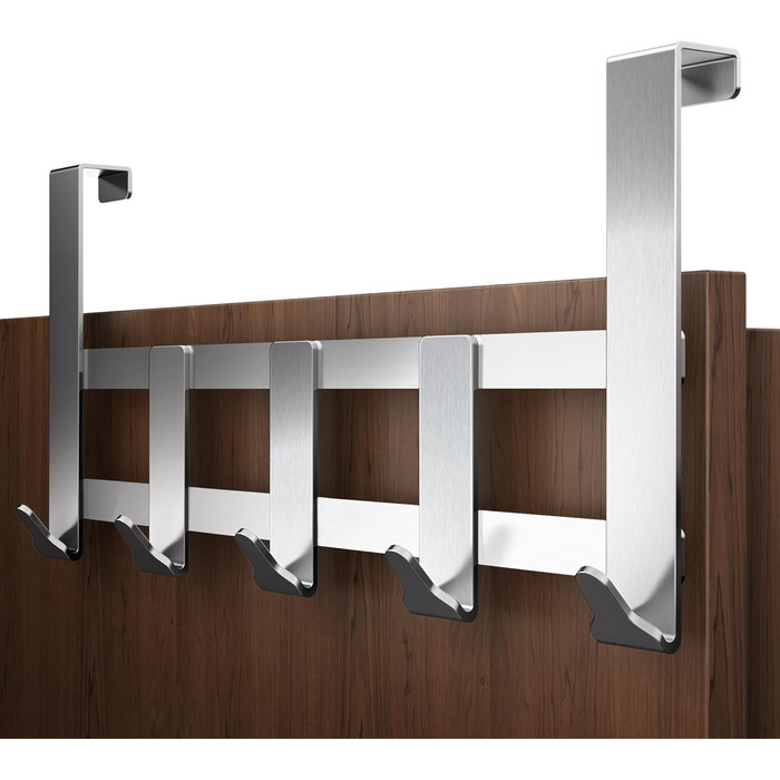 Вішалка для верхнього одягу Menz Premium, 5 гачків - Вішалка для верхнього одягу з нержавіючої сталі, надзвичайно міцні дверні гач