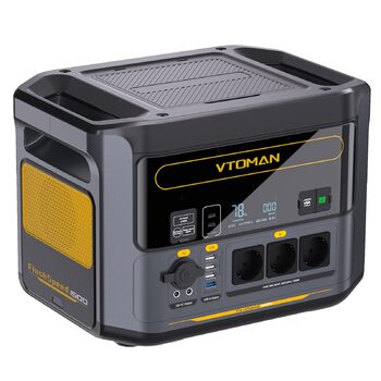 Портативна електростанція VTOMAN FlashSpeed 1500 - сонячний генератор потужністю 1548 Втгод з 3 вихідними змінними струмами по 1500 Вт (пік 3000 Вт), швидка зарядка 0-100 за 1 годину, LFP електростанція для використання на свіжому повітрі, кемпінгу, автоф