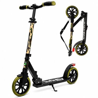 Дитячий самокат SereneLife Cityroller великі колеса, складаний, регулювання висоти, до 100 кг, камуфляж