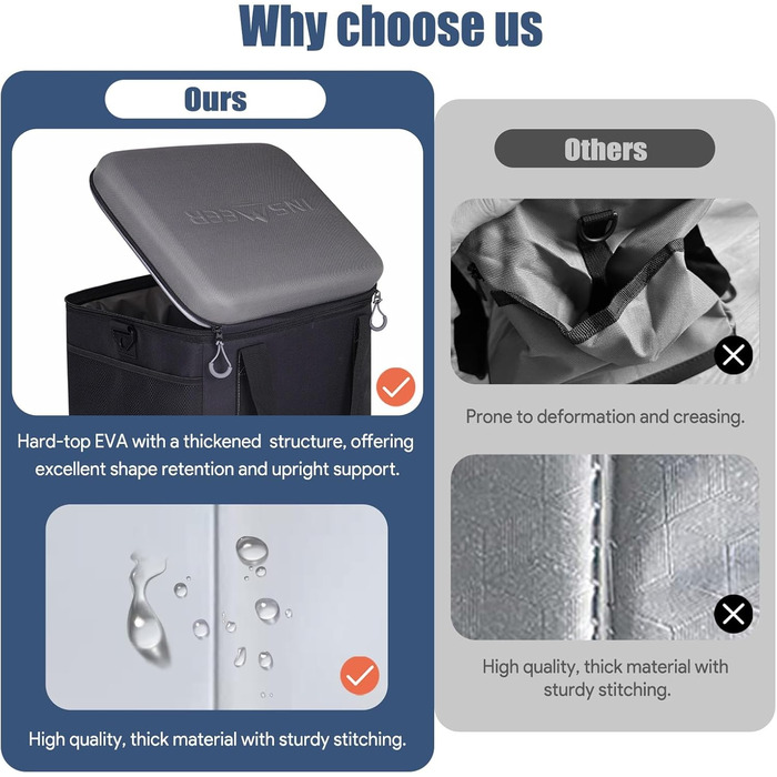 Велика сумка-холодильник 40 л, сумка-холодильник на 60 банок, складна з твердим дахом з EVA, водонепроникна велика сумка-холодильник, коробка-холодильник, ізольована сумка, термосумка для кемпінгу, пікніка, пляжу, сіра