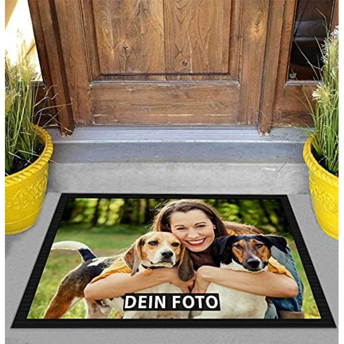Персоналізований килимок для дверей з вашим власним фото - Різні розміри до 120 см - Створіть свій власний килимок - Нековзний, 60 x 40 см з гумовим краєм