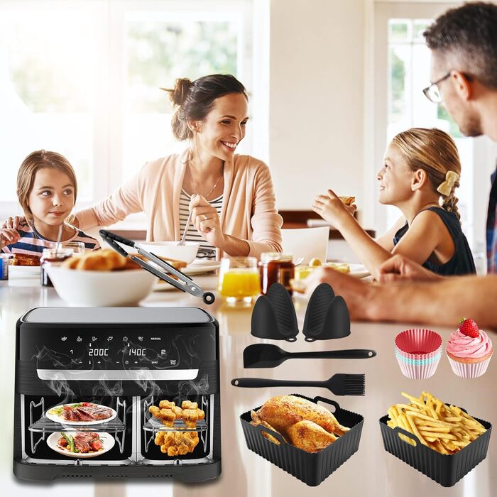 Аксесуари для фритюрниці Фритюрниці для Tefal 5,2 л/3,1 л, Tower T17099, Lakeland 5 л/3 л, Salter 5,5 л/3,5 л, NETTA 9 л, силіконові вставки для фритюрниці для Tefal Easy Fry та аксесуари для гриля