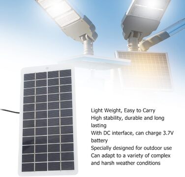 Портативна сонячна батарея VGEBY з високою ефективністю, водонепроникна, акумуляторна сонячна батарея, складна сонячна панель, з інтерфейсом постійного струму, сонячні панелі для світлофорів, 5 Вт, 12 В