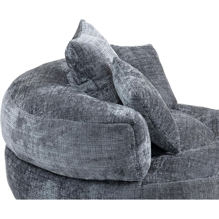 Міцний комфортний шезлонг Lazy Sofa з високою спинкою, крісло-мішок з трьома подушками для дорослих та дітей, для дому та вулиці (сірий)