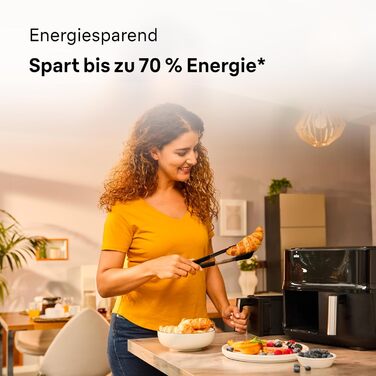 Аерофритюрниця Braun TwinCook 3 TD3030IBK, 2 камери, 8л (4л 4л), 80-200, функція Sync, 8 програм, легке очищення, 2850Вт, чорна