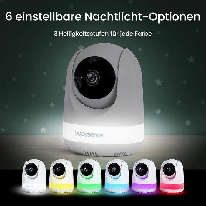 Монітор Babysense із камерою та 5,5-дюймовим дисплеєм із розділеним екраном 1080p Full HD, 2 камери, нічник RGB, велика батарея 50