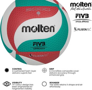 Волейбольний м'яч Molten Flistatec Зелений/Білий/Червоний