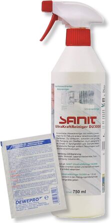 Набір DEWEPRO SANIT UltraKraftReiniger DU3000 (3013) - пляшка 750 мл - концентрований універсальний очищувач з високою розчинюючою здатністю, вкл. DEWEPRO Одиничні скраби 750 мл (упаковка 1)